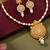 gold-plated copper pearl bead necklace set with statement pendant