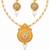 gold-plated copper pearl bead necklace set with statement pendant