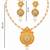 gold-plated copper pearl bead necklace set with statement pendant