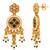 gold-plated copper pearl layered necklace set with green stone pendant