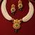 gold-plated copper multi-pearl necklace set with stone pendant