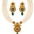 gold-plated copper multi-pearl necklace set with stone pendant
