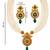 gold-plated copper multi-pearl necklace set with stone pendant