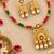 gold-plated copper multicolour kundan jhumka necklace set