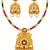 gold-plated copper multicolour kundan jhumka necklace set