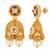 gold-plated copper multicolour kundan jhumka necklace set