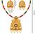 gold-plated copper multicolour kundan jhumka necklace set