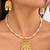 gold-plated copper stone bead jhumka necklace set
