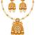 gold-plated copper stone bead jhumka necklace set