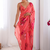 georgette printed saree with moti lace border