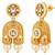 gold-plated copper stone bead jhumka necklace set