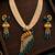 gold-plated copper pearl layered peacock pendant necklace set