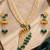 gold-plated copper pearl layered peacock pendant necklace set