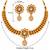 gold-plated copper white kundan floral choker necklace set