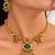 gold-plated copper multicolour temple necklace set with ghungroo pendant
