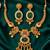 gold-plated copper multicolour temple necklace set with ghungroo pendant