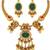 gold-plated copper multicolour temple necklace set with ghungroo pendant