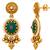 gold-plated copper multicolour temple necklace set with ghungroo pendant