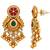gold-plated copper green bead kundan bridal necklace set