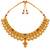 gold-plated copper multicolour stone choker necklace set