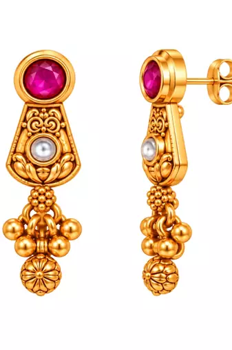 gold-plated copper multicolour stone choker necklace set