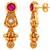 gold-plated copper multicolour stone choker necklace set