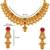 gold-plated copper multicolour stone choker necklace set