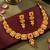 gold-plated copper multicolour floral necklace set with drop earrings