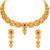 gold-plated copper multicolour floral necklace set with drop earrings