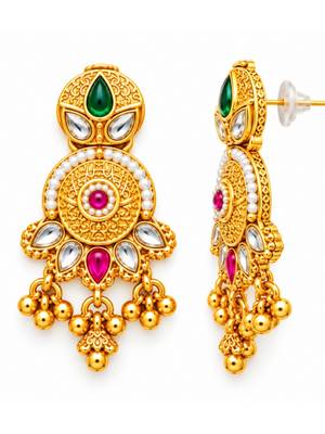 gold-plated copper multicolour layered necklace set 4