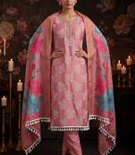 Dusty rose designer cotton silk blend salwar suit