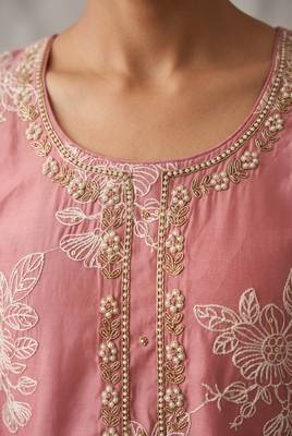 Dusty rose designer cotton silk blend salwar suit 3