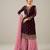 Maroon&pink georgette semi stitched suit with embroidery & sequence work
