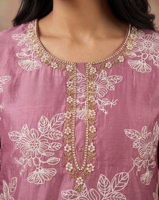 Mauve purple designer cotton silk blend salwar suit 2