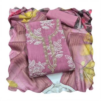 Mauve purple designer cotton silk blend salwar suit 3