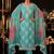 Turquoise designer cotton silk blend salwar suit