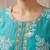 Turquoise designer cotton silk blend salwar suit
