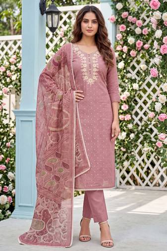 Dusty pink designer modal cotton printed salwar suit