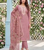 Dusty pink designer modal cotton printed salwar suit