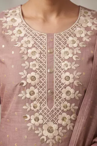 Dusty pink designer modal cotton printed salwar suit