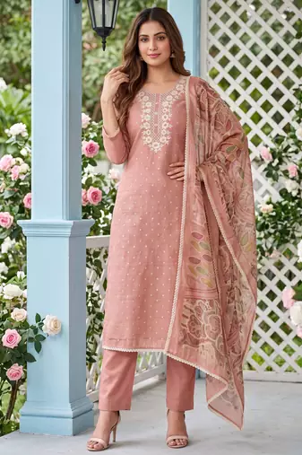 Peach designer modal cotton printed salwar suit