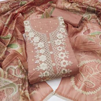 Peach designer modal cotton printed salwar suit 4