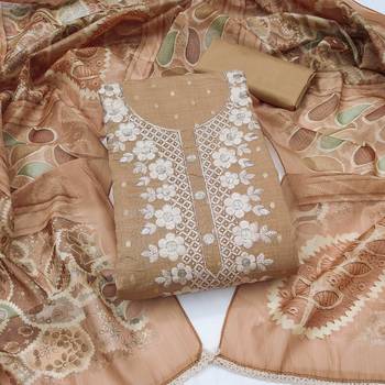 Beige designer modal cotton printed salwar suit 4