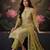 Olive designer organza handwork salwar suit with dupatta