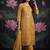 Mustard yellow designer organza handwork salwar suit with dupatta