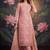 Pink designer organza handwork salwar suit with dupatta