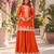 Orange premium chinon top palazzo dupatta set