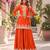 Orange premium chinon top palazzo dupatta set