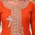 Orange premium chinon top palazzo dupatta set