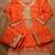 Orange premium chinon top palazzo dupatta set